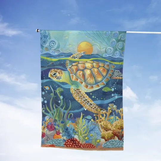 Discover Turtle Summer Beach Flag, Beach Turtle Lovers Flag, Welcome Summer Garden Flag