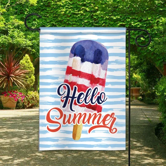 Discover Hello Summer Flag, Summer Popsicle Flag, Ice Cream Summer Swimming Pool Flag