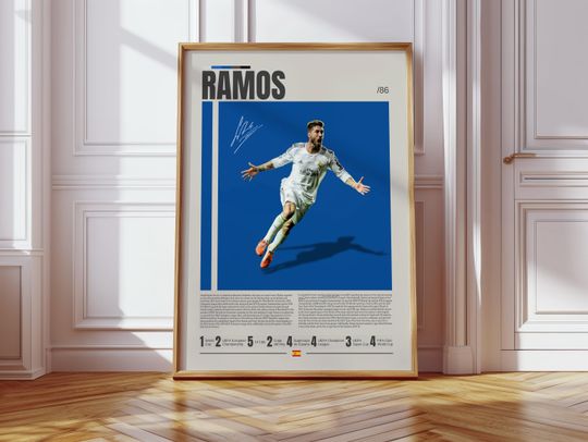Discover Sergio Ramos Poster, Real Madrid Poster, Soccer Gifts, Sports Poster, Football Player Poster, Soccer Wall Art, Sports Bedroom Posters