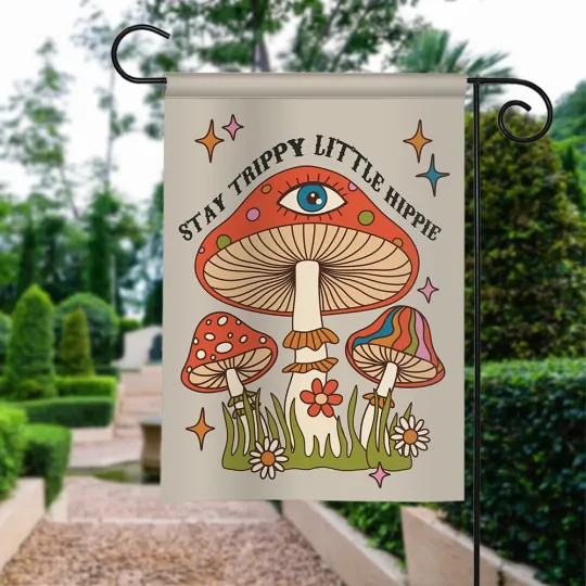 Discover Stay Trippy Little Hippie Flag, Summer Garden Flag, Spring Garden Flag