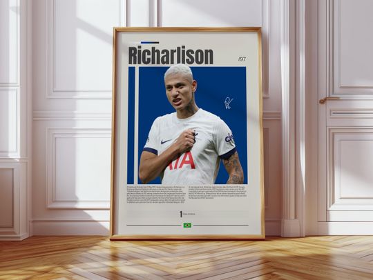Discover Richarlison Poster, Tottenham Hotspur Poster, Soccer Gifts, Sports Poster, Football Player Poster, Soccer Wall Art, Sports Bedroom Posters