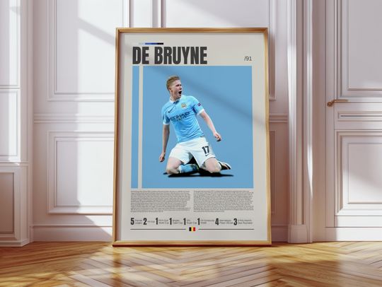 Discover Kevin De Bruyne Poster, Manchester City Poster, Soccer Gifts, Sports Poster, Football Player Poster, Soccer Wall Art, Sports Bedroom Posters