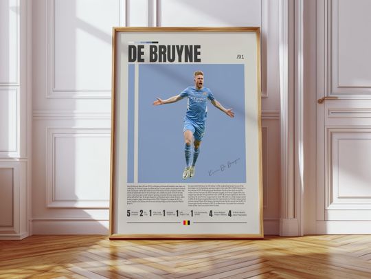 Discover Kevin De Bruyne Poster, Manchester City Poster, Soccer Gifts, Sports Poster, Football Player Poster, Soccer Wall Art, Sports Bedroom Posters