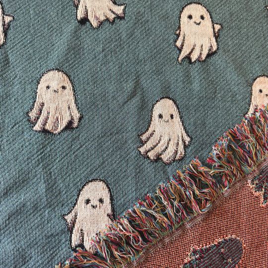 Discover Woven Ghost Blanket: Halloween Decor, Spooky Bohemian Throw