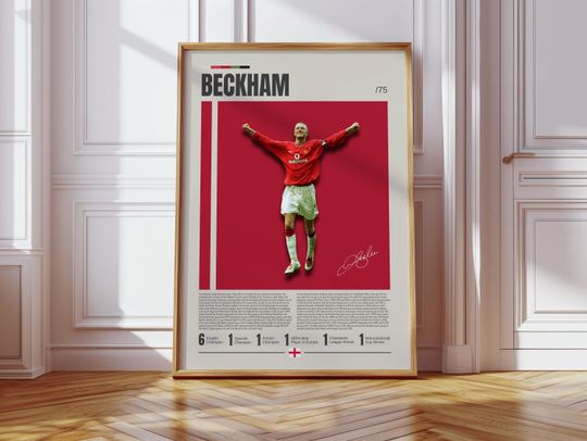 Discover David Beckham Poster, England Footballer Print, Soccer Gifts, Sports Poster, Football Player Poster, Soccer Wall Art, Sports Bedroom Posters