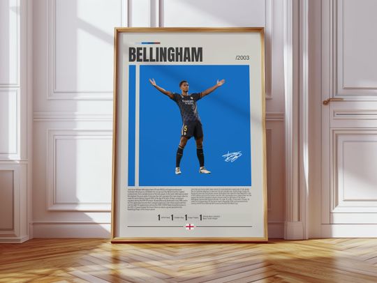Discover Jude Bellingham Poster, Real Madrid Poster, Soccer Gifts, Sports Poster, Football Player Poster, Soccer Wall Art, Sports Bedroom Posters