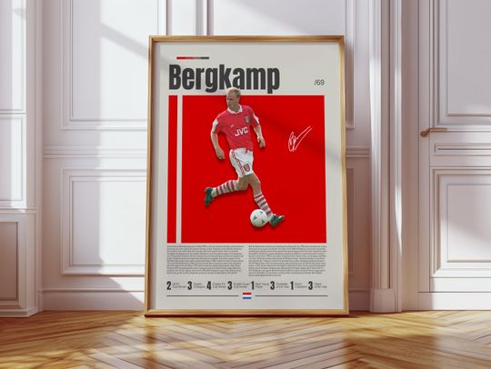 Discover Dennis Bergkamp Poster, Arsenal FC Poster, Soccer Gifts, Sports Poster, Football Player Poster, Soccer Wall Art, Sports Bedroom Posters