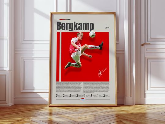 Discover Dennis Bergkamp Poster, Arsenal FC Poster, Soccer Gifts, Sports Poster, Football Player Poster, Soccer Wall Art, Sports Bedroom Posters