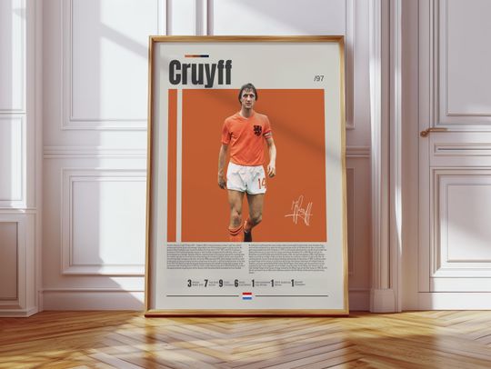 Discover Johan Cruyff Poster, Netherlands Footballer Poster, Soccer Gifts, Sports Poster, Football Poster, Soccer Wall Art, Sports Bedroom Posters