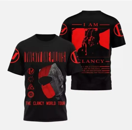 Pilotss The Clancy World Tour 2025 3D T-Shirt