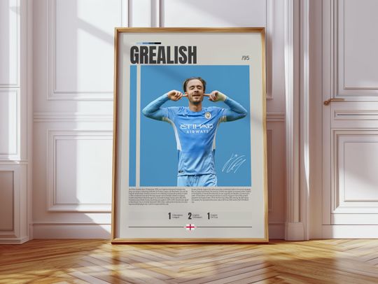 Discover Jack Grealish Poster, Manchester City Poster, Soccer Gifts, Sports Poster, Football Player Poster, Soccer Wall Art, Sports Bedroom Posters