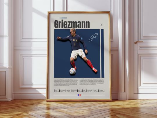 Discover Antoine Griezmann Poster, French Footballer, Soccer Gifts, Sports Poster, Football Player Poster, Soccer Wall Art, Sports Bedroom Posters