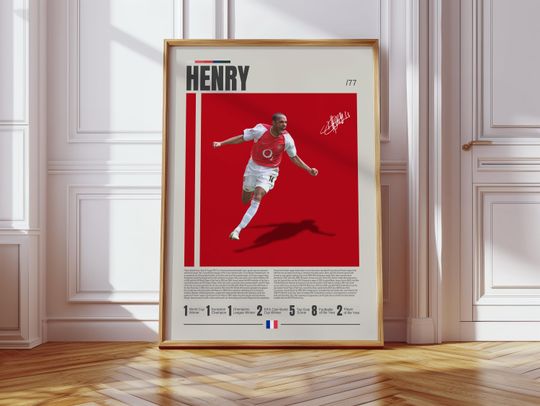 Discover Thierry Henry Poster, French Footballer Poster, Soccer Gifts, Sports Poster, Football Player Poster, Soccer Wall Art, Sports Bedroom Posters