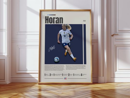 Discover Lindsey Horan Poster, USWNT Poster, Lyon Poster, Sports Poster, Football Player Poster, Soccer Wall Art, Sports Bedroom Posters