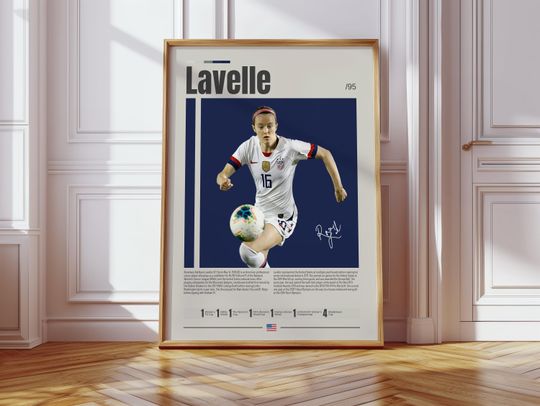 Discover Rose Lavelle Poster, USWNT Poster, OL Reign Poster, Sports Poster, Football Player Poster, Soccer Wall Art, Sports Bedroom Posters