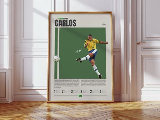 Discover Roberto Carlos Poster, Brazil Football Poster, Soccer Gifts, Sports Poster, Football Player Poster, Soccer Wall Art, Sports Bedroom Posters