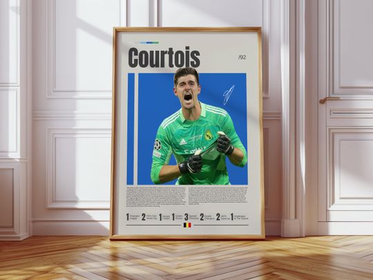 Discover Thibaut Courtois Poster, Real Madrid Poster, Soccer Gifts, Sports Poster, Football Player Poster, Soccer Wall Art, Sports Bedroom Posters