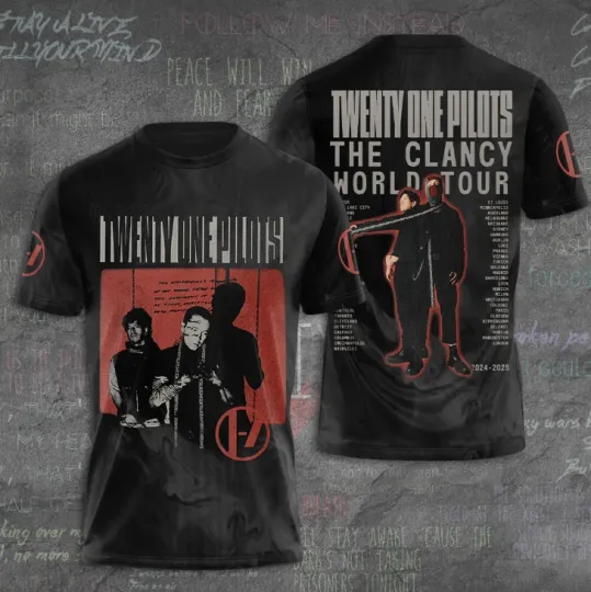 Discover Pilotss band The Clancy World Tour 2024-2025 3D T-Shirt Reprint
