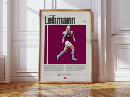 Discover Alisha Lehmann Poster, USWNT Poster, Aston Villa Poster, Sports Poster, Football Player Poster, Soccer Wall Art, Sports Bedroom Posters