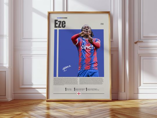 Discover Eberechi Eze Poster, Crystal Palace Poster, Soccer Gifts, Sports Poster, Football Player Poster, Soccer Wall Art, Sports Bedroom Posters
