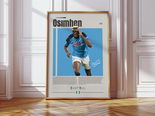 Discover Victor Osimhen Poster, Nigerian Footballer, Soccer Gifts, Sports Poster, Football Player Poster, Soccer Wall Art, Sports Bedroom Posters