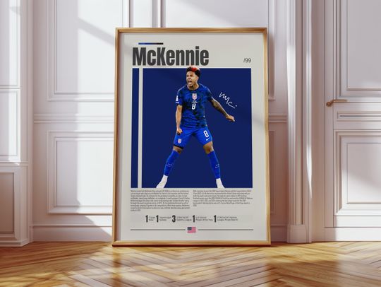 Discover Weston McKennie Poster, USMNT Poster, Soccer Gifts, Sports Poster, Football Player Poster, Soccer Wall Art, Sports Bedroom Posters