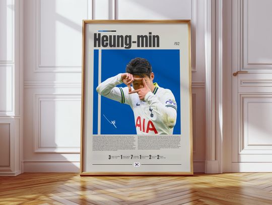 Discover Son Heung-min Poster, Tottenham Hotspur Poster, Soccer Gifts, Sports Poster, Football Player Poster, Soccer Wall Art, Sports Bedroom Posters
