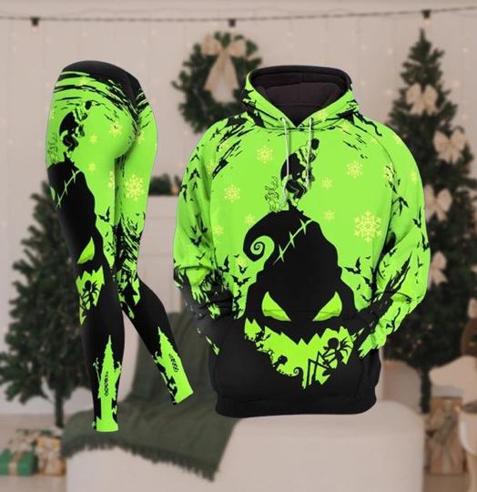 Oogie Boogie Hoodie and Leggings Set, Nightmare Before Christmas Movie, Horror Character Leggings, Disneyland Boogieman Yoga Pants, Gift For Women