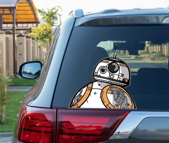 Discover BB8 Droid Robot Peeking Peek Peekabo Peekers Window Vinyl Decal Stickers Meme Star Wars Movie Video Games