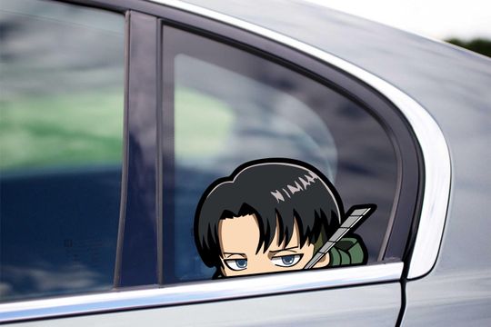 Discover Levi Sword Fighter Peekaboo RV Wall Decal Anime Attack Vinyl Sticker