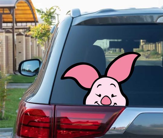 Discover Piglet Peeking Vinyl Wall Decal Disney Winnie the Pooh Wall Art Baby Nursery Decor