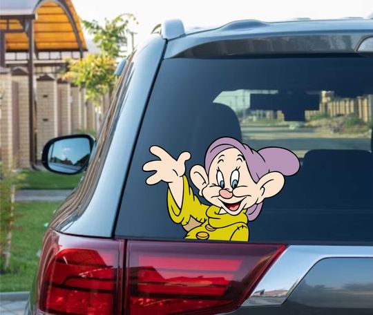 Discover Dopey Peeking Disney Character Window Vinyl Decal for Wall Decor