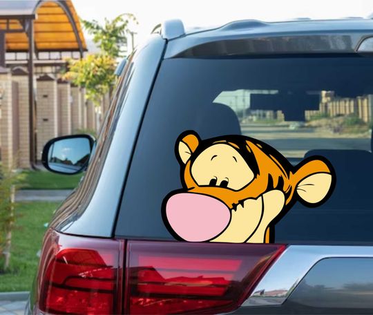 Discover Tigger Peeking Vinyl Wall Decal Disney Winnie the Pooh Sticker for Kids Room