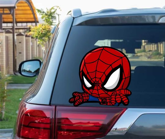 Discover Spider-Man Web Slinger Peek Window Vinyl Decal Marvel Avengers Disney Wall Art