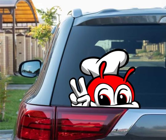 Jollibee Peace Peeking Vinyl Wall Decal Filipino Food Spaghetti Philippines