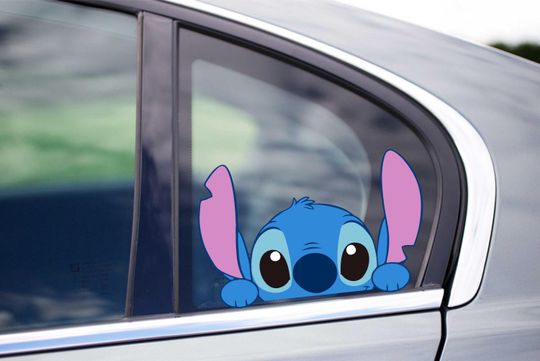 Discover Lilo and Stitch Peeking Bumper Window Vinyl Decal Disney Movie Wall Art
