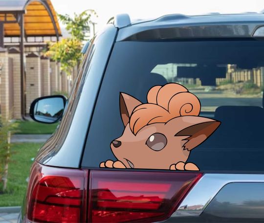 Vulpix Gen 1 Peekaboo Vinyl Wall Decal - Cute Anime Eevee Evolution Sticker