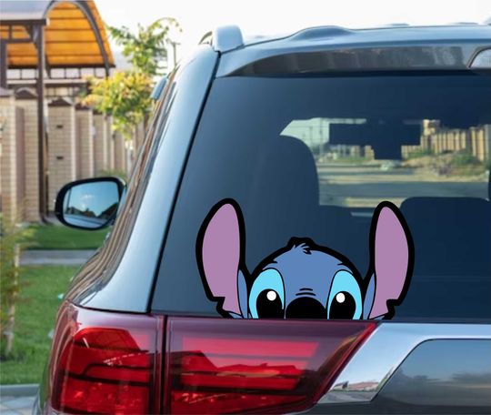 Discover Cute Stitch Peeking Vinyl Wall Decal from Lilo & Stitch, Disney Movie Sticker for Wall Decor