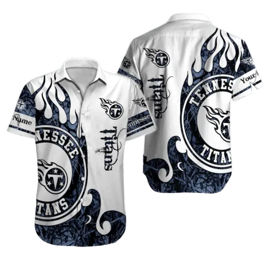 Discover Personalized Tennessee Football Flame Crest Hawaiian Shirt, Gift for Fan