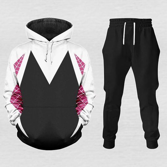 Spider Gwen Halloween Cosplay Hoodie and Joggers Set