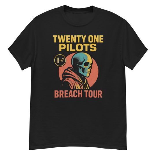Discover Pilotss Band Breach Tour Skeleton Graphic T-Shirt