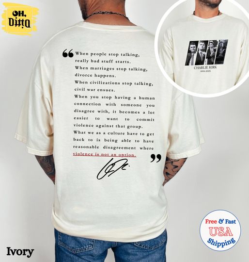 Charlie Kirk Quote Double Sided T-Shirt, Pray for Charlie Kirk Comfort Colors Tee, Make America Great Again T-Shirt