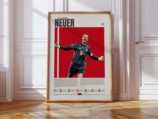 Discover Manuel Neuer Poster, Bayern Munich Poster, Soccer Gifts, Sports Poster, Football Player Poster, Soccer Wall Art, Sports Bedroom Posters