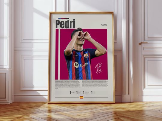 Discover Pedri Poster, Barcelona Poster, Soccer Gifts, Sports Poster, Football Player Poster, Soccer Wall Art, Sports Bedroom Posters