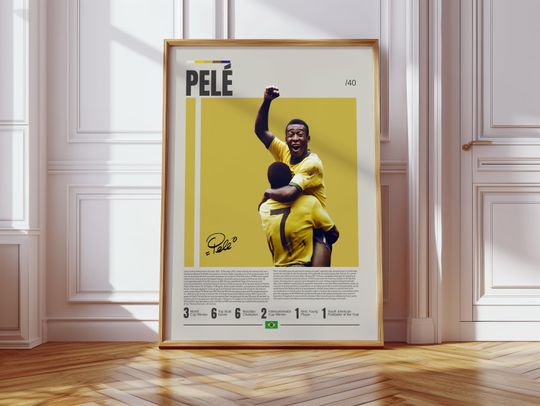 Discover Pele Poster, Brazilian Soccer Player Poster, Soccer Gifts, Sports Poster, Football Player Poster, Soccer Wall Art, Sports Bedroom Posters
