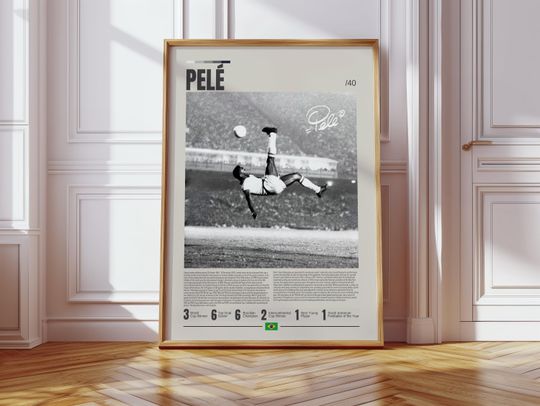 Discover Pele Poster, Brazilian Soccer Player Poster, Soccer Gifts, Sports Poster, Football Player Poster, Soccer Wall Art, Sports Bedroom Posters