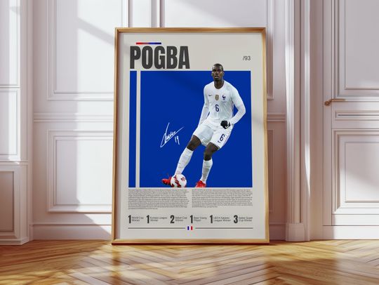 Discover Paul Pogba Poster, French Footballer, Soccer Gifts, Sports Poster, Football Player Poster, Soccer Wall Art, Sports Bedroom Posters