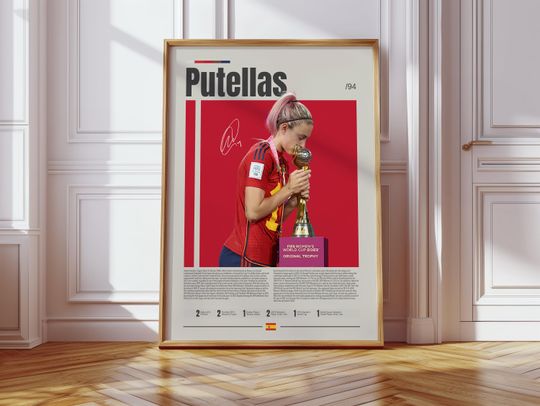Discover Alexia Putellas Poster, Spanish Woman Footballer, Barcelona, Sports Poster, Football Player Poster, Soccer Wall Art, Sports Bedroom Posters