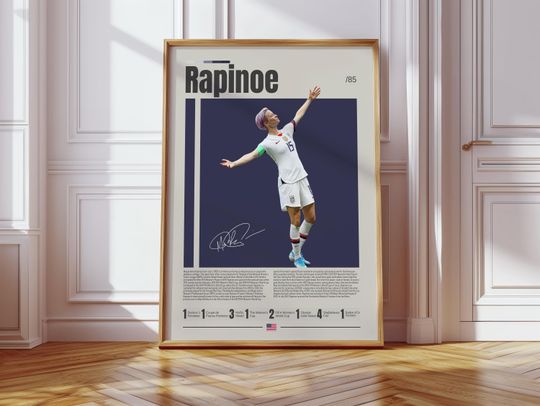 Discover Megan Rapinoe Poster, USWNT Poster, OL Reign Poster, Sports Poster, Football Player Poster, Soccer Wall Art, Sports Bedroom Posters