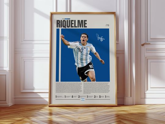 Discover Riquelme Poster, Argentina Poster, Soccer Gifts, Sports Poster, Football Player Poster, Soccer Wall Art, Sports Bedroom Posters